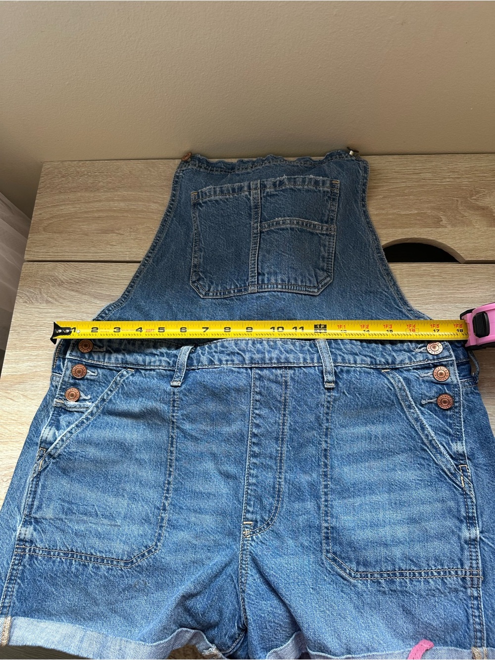 American Eagle Denim Short Overalls - Light Blue Women - Picture 11 of 12